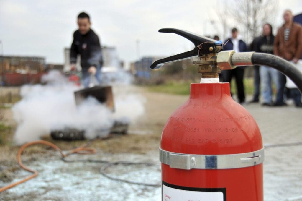 TVF Ltd - fire warden training with fire extinguishers